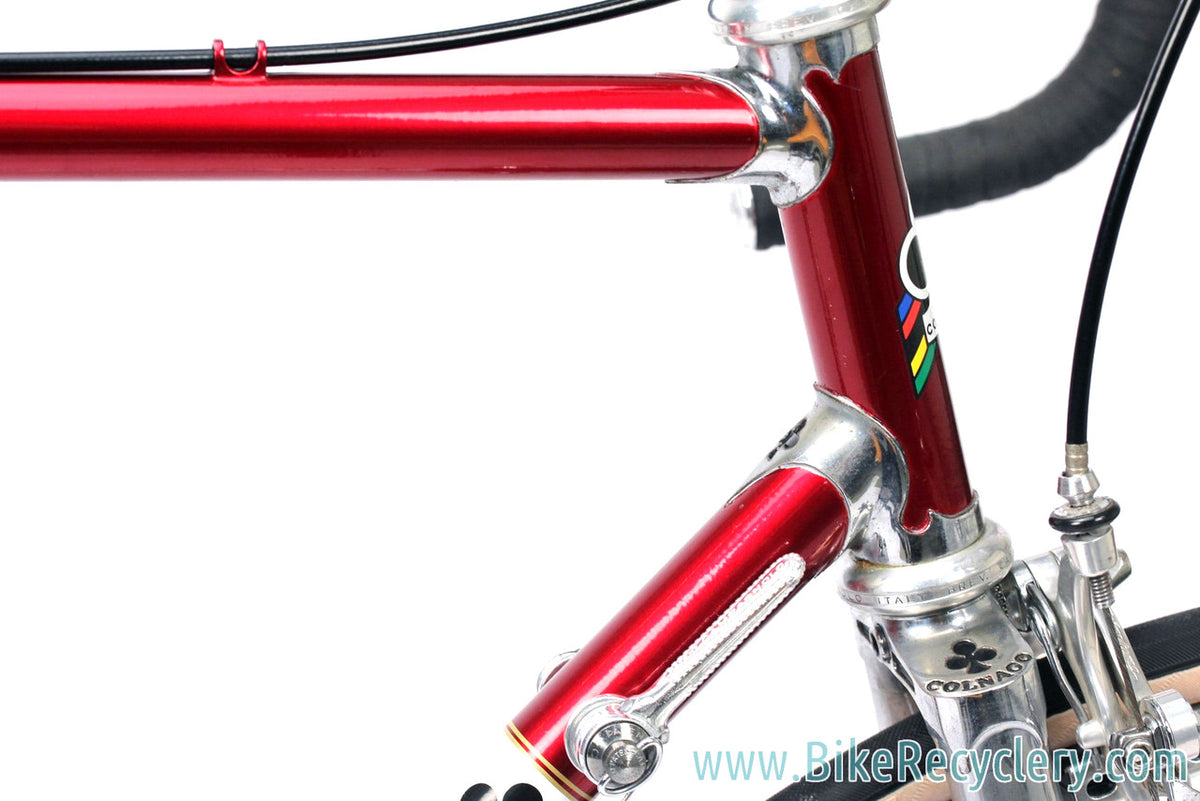 1980's Colnago Super Steel Road Bike: 56cm - Saronni Red - Chrome Lugs - Panto Super Record Gruppo (EXC+ Preserved Original Paint/Decals)