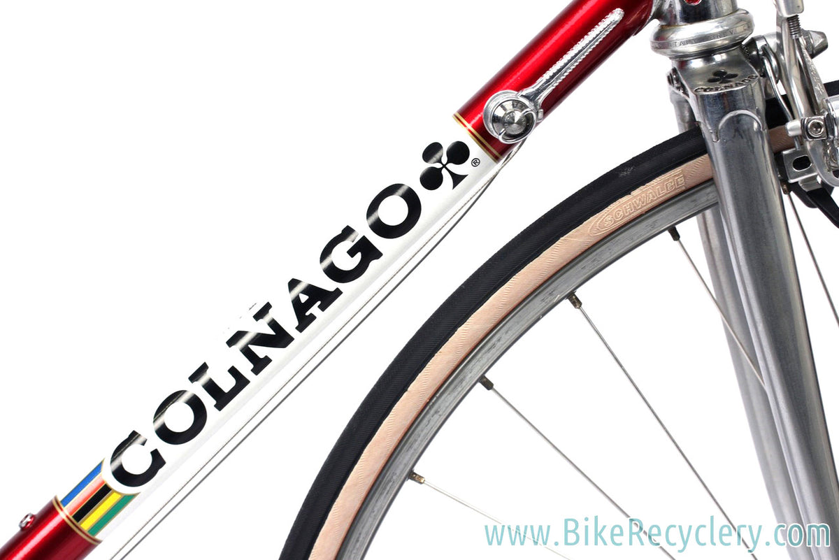 1980's Colnago Super Steel Road Bike: 56cm - Saronni Red - Chrome Lugs - Panto Super Record Gruppo (EXC+ Preserved Original Paint/Decals)