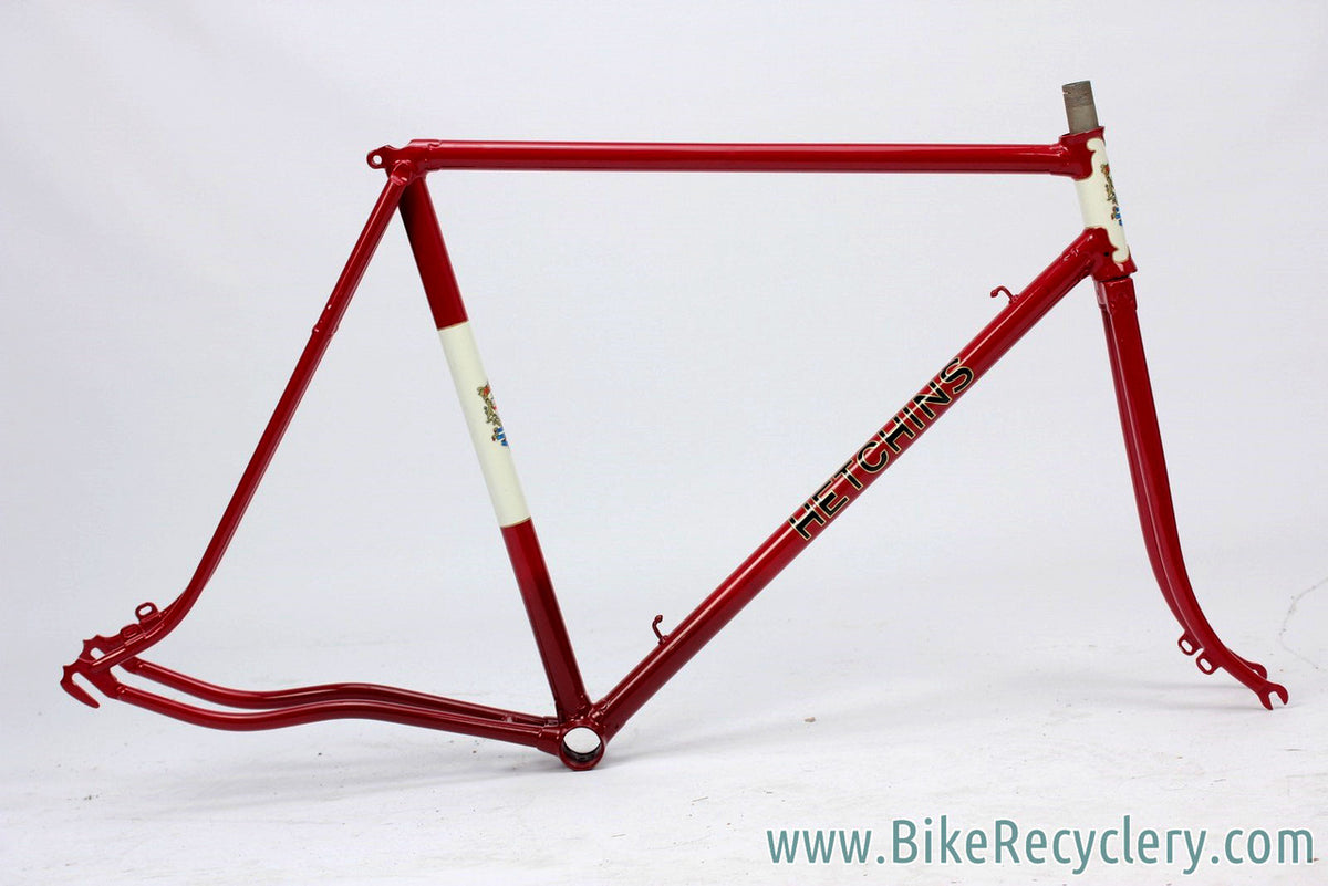 1938 Hetchins Brilliant Frame & Fork: Fresh Restoration - 57cm - Vibrant Curly Stays - Maroon - Pre War - Unbuilt Show Worthy