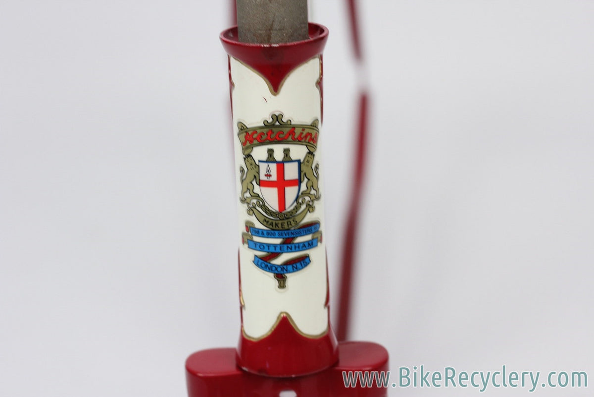 1938 Hetchins Brilliant Frame & Fork: Fresh Restoration - 57cm - Vibrant Curly Stays - Maroon - Pre War - Unbuilt Show Worthy