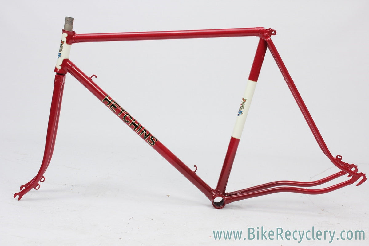 1938 Hetchins Brilliant Frame & Fork: Fresh Restoration - 57cm - Vibrant Curly Stays - Maroon - Pre War - Unbuilt Show Worthy