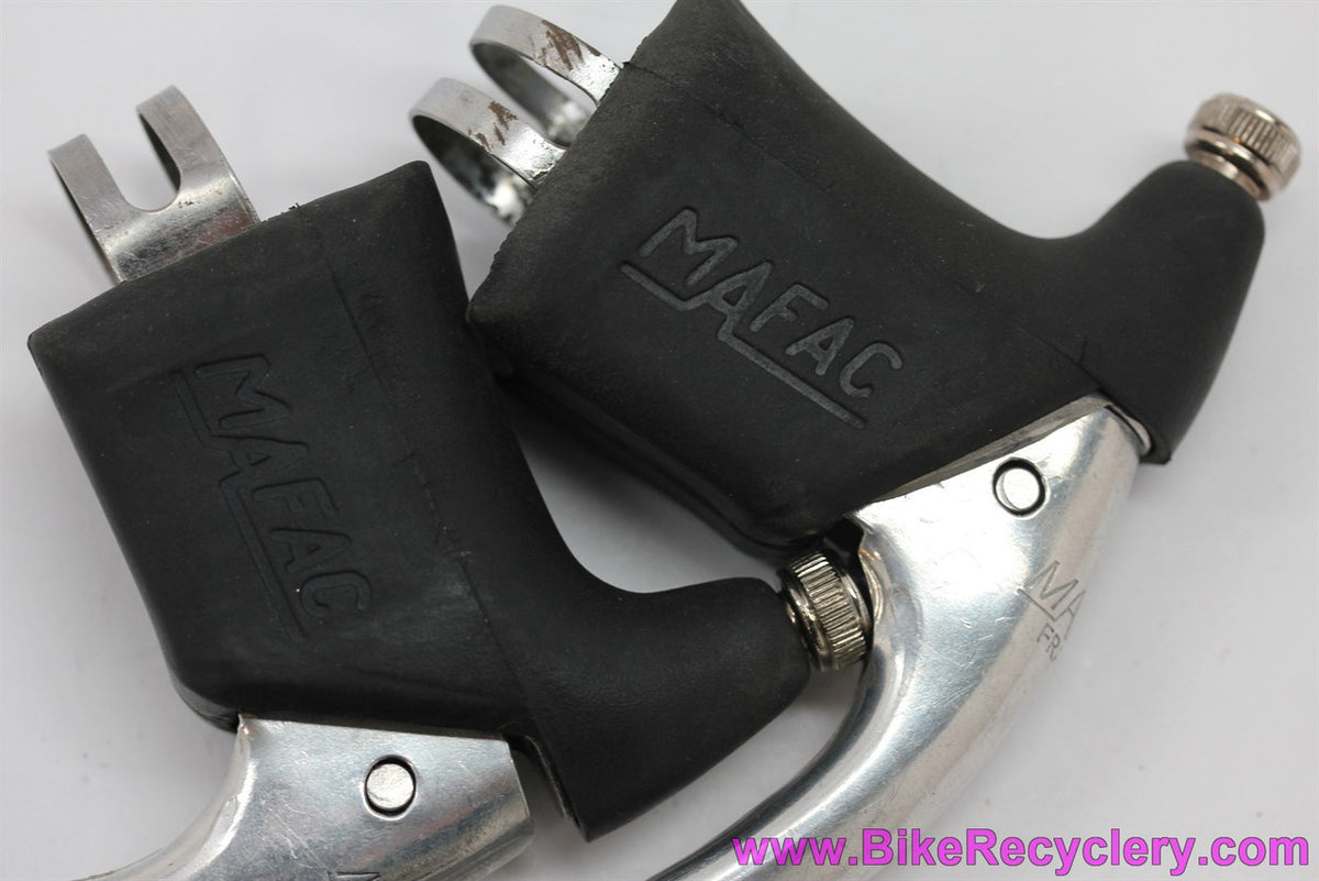MAFAC Racer / Racing 2000 Brake Levers w/ Barrel Adjusters: Black Hoods (MINT)