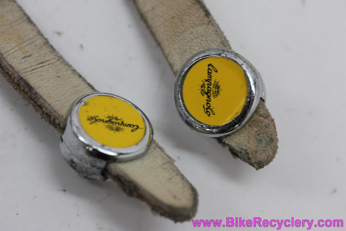 Alfredo Binda Laminated Toe Straps & Campagnolo Buttons: Bianchi-Dino - White