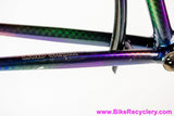 58cm Land Shark Road Shark Fillet Brazed Steel Frameset: Paint Matched Fenders! Snakeskin Purple/Green/Pink/Purple/Orange Wildness!