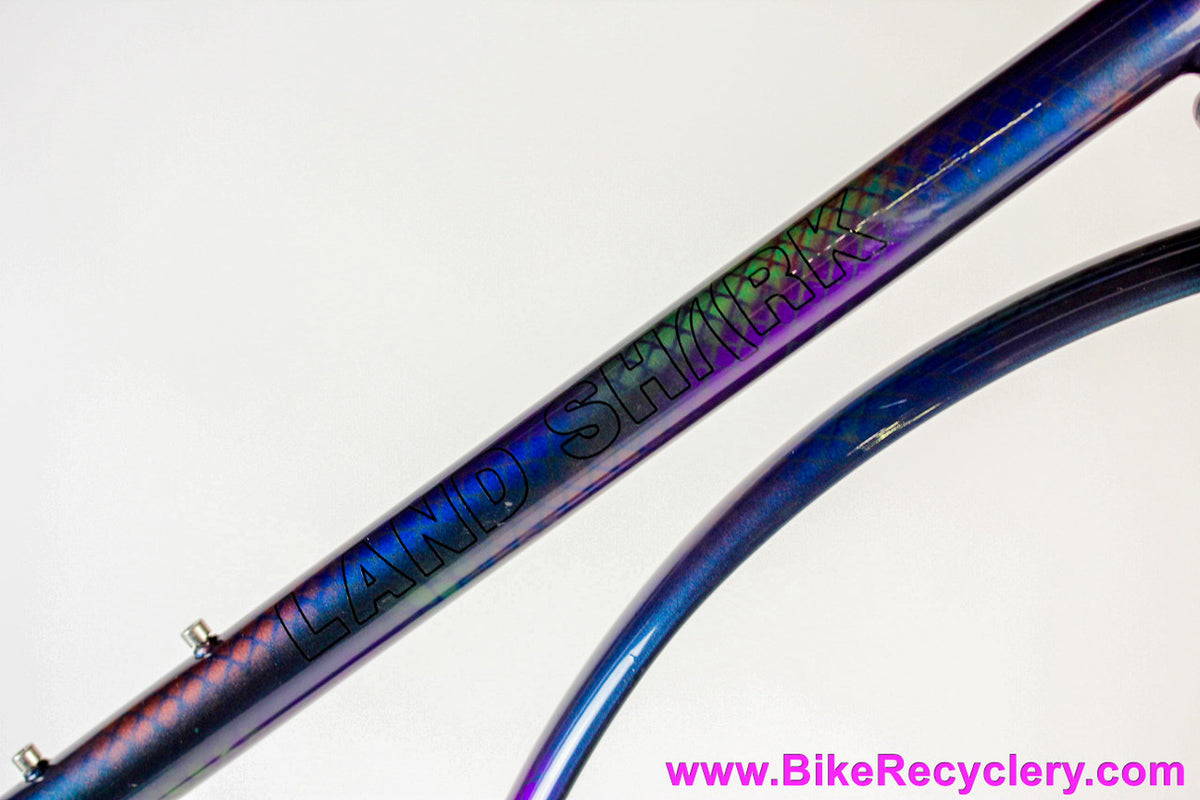 58cm Land Shark Road Shark Fillet Brazed Steel Frameset: Paint Matched Fenders! Snakeskin Purple/Green/Pink/Purple/Orange Wildness!