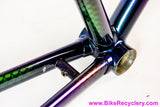 58cm Land Shark Road Shark Fillet Brazed Steel Frameset: Paint Matched Fenders! Snakeskin Purple/Green/Pink/Purple/Orange Wildness!