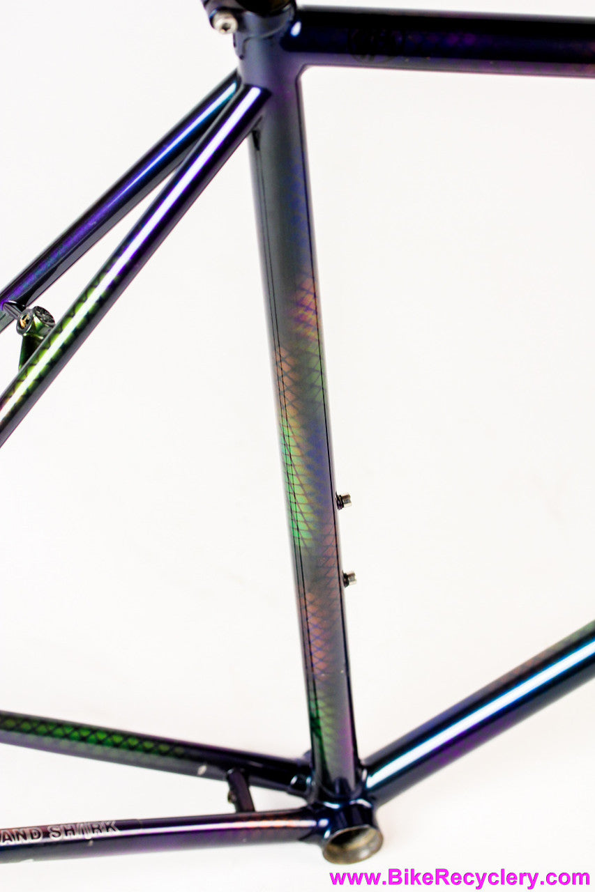 58cm Land Shark Road Shark Fillet Brazed Steel Frameset: Paint Matched Fenders! Snakeskin Purple/Green/Pink/Purple/Orange Wildness!