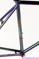 58cm Land Shark Road Shark Fillet Brazed Steel Frameset: Paint Matched Fenders! Snakeskin Purple/Green/Pink/Purple/Orange Wildness!