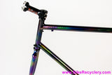 58cm Land Shark Road Shark Fillet Brazed Steel Frameset: Paint Matched Fenders! Snakeskin Purple/Green/Pink/Purple/Orange Wildness!
