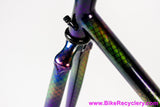 58cm Land Shark Road Shark Fillet Brazed Steel Frameset: Paint Matched Fenders! Snakeskin Purple/Green/Pink/Purple/Orange Wildness!