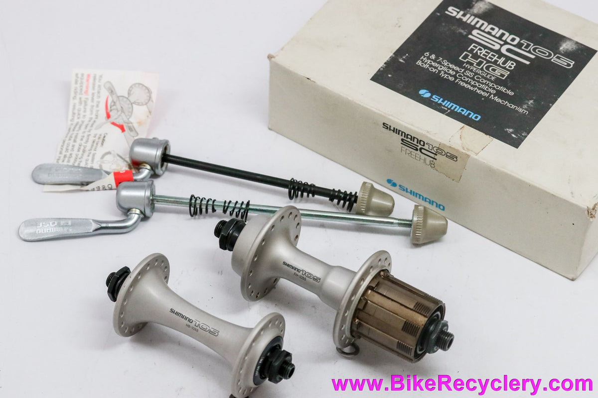 NIB/NOS Shimano 105 Hubset HB-1055 + FH-1055: 32H x 126mm - 6 & 7 Speed Cassette UG/HG
