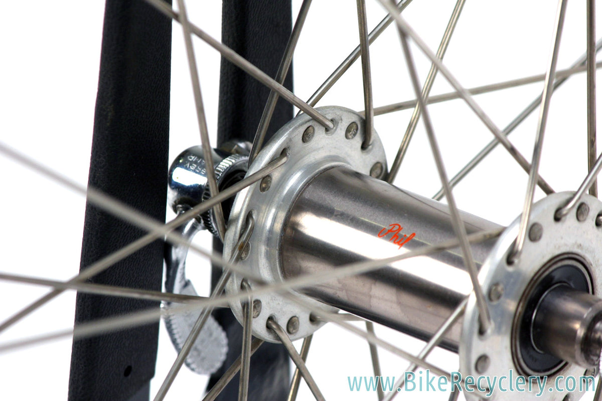 Bruce Gordon-Built Phil Wood 1st Gen / Rigida Al 1320 Red Label Wheelset: 700c - 36H 126mm - Campy NR Skewers (Show Bike Condition!)