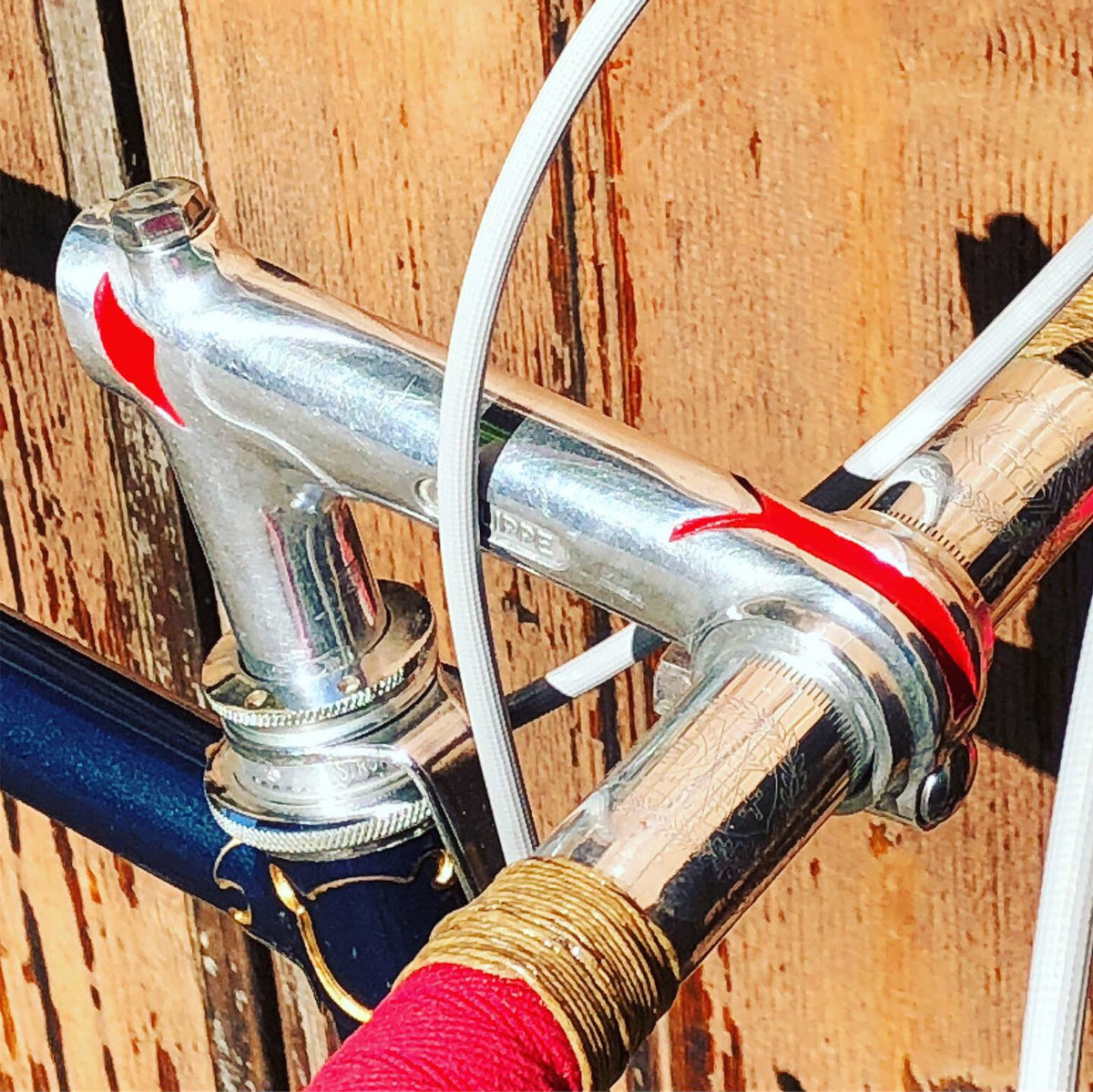 1960 Urago French Road Frame/Fork: 62cm x 59cm - Reynolds 531 Nervex Lugged Steel - Metallic Blue + Gold Pinstriping - Centerpull - 700c x Wide Tires