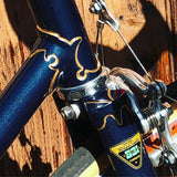 1960 Urago French Road Frame/Fork: 62cm x 59cm - Reynolds 531 Nervex Lugged Steel - Metallic Blue + Gold Pinstriping - Centerpull - 700c x Wide Tires