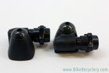 STI Cable Stops for Downtube Braze On - Black on Black (pair, New)