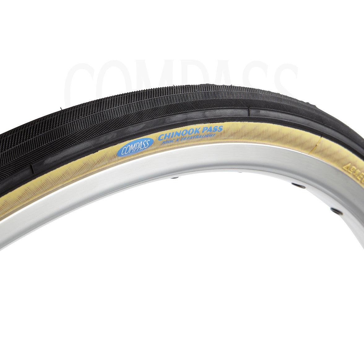 Compass Chinook Pass 700x28c Tires: Extralight Casing - Tubeless Ready - Tan (New, Pair)