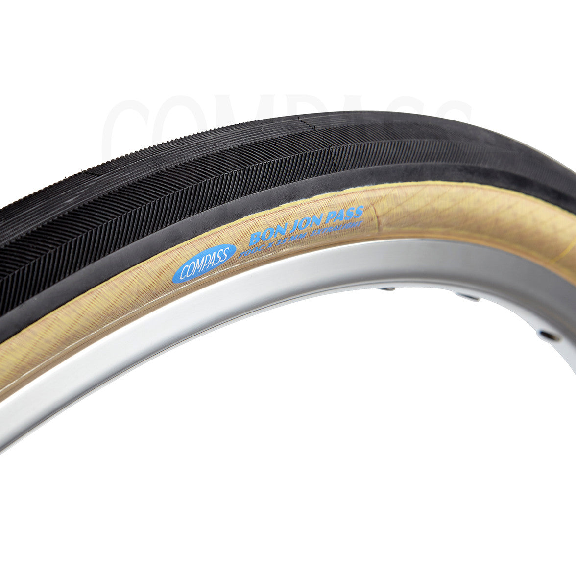Compass Bon Jon Pass 700 x 35c Tires: Extralight Casing - Tan (New, Pair)