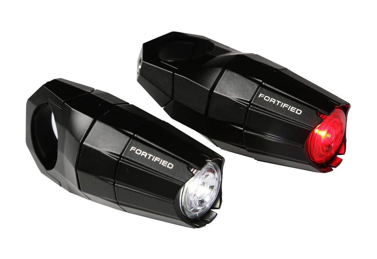 Fortified Aviator & Afterburner Combo Pack: Front/Rear Bike Lights! Theft-Proof Lock On, 150/30 Lumens
