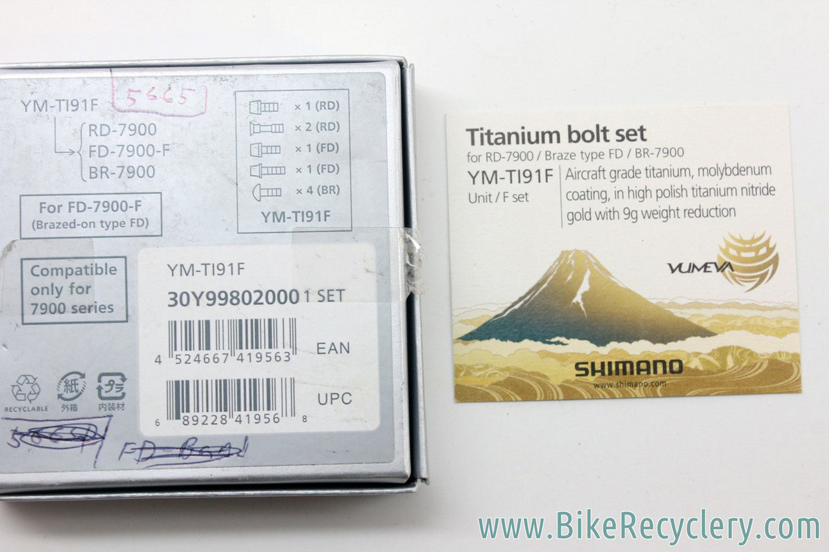 NIB/NOS Shimano Yumeya Dura Ace 7900 Kit: Gold / Ti Hardware - CH/RD/FD/BR/Cable - RARE