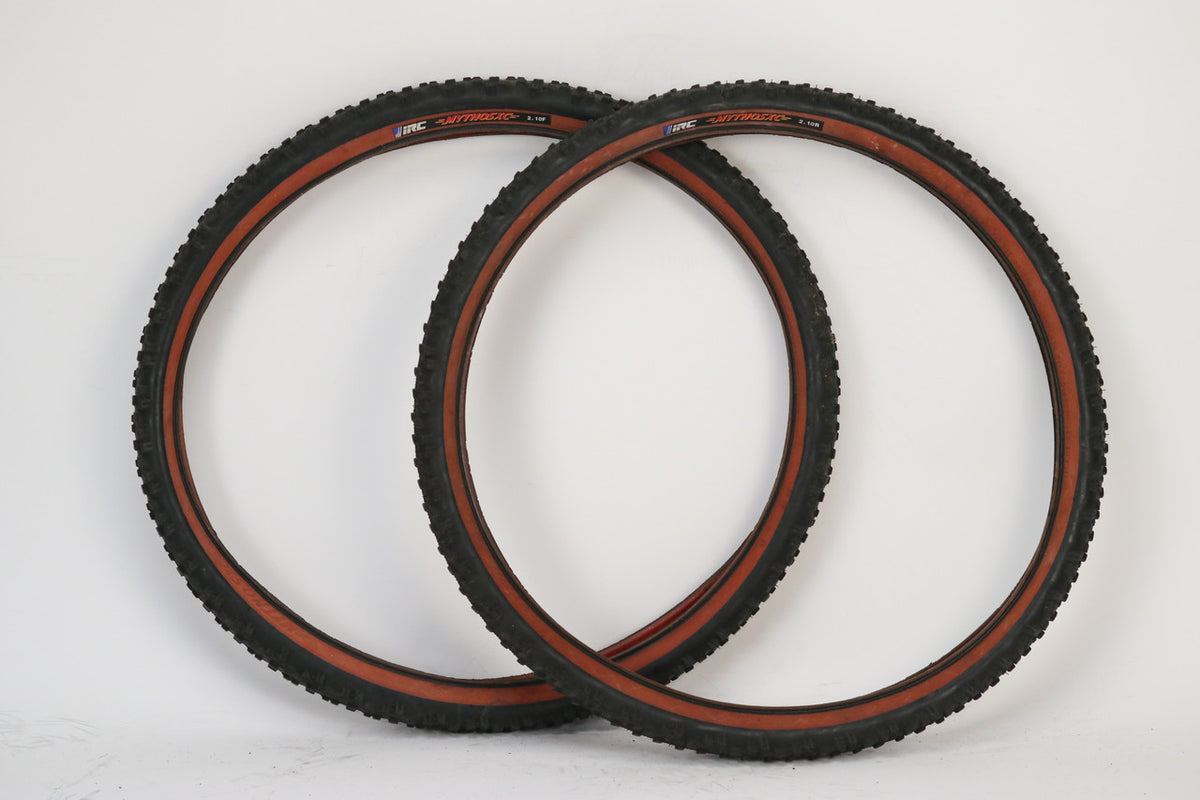 IRC Mythos XC Tires: 26 x 2.1" - Red Skinwall - Vintage 1990's / 2000's - Folding (Near Mint)