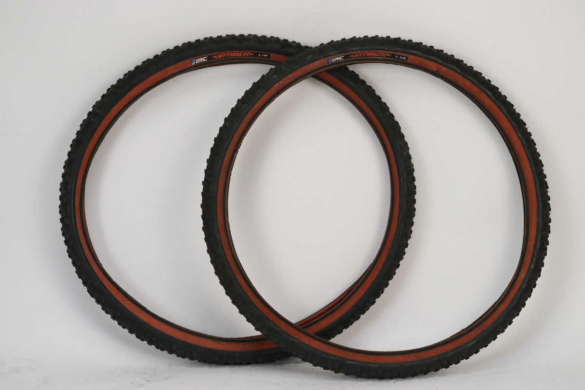 IRC Mythos XC Tires: 26 x 2.1" - Red Skinwall - Vintage 1990's / 2000's - Folding (Near Mint)