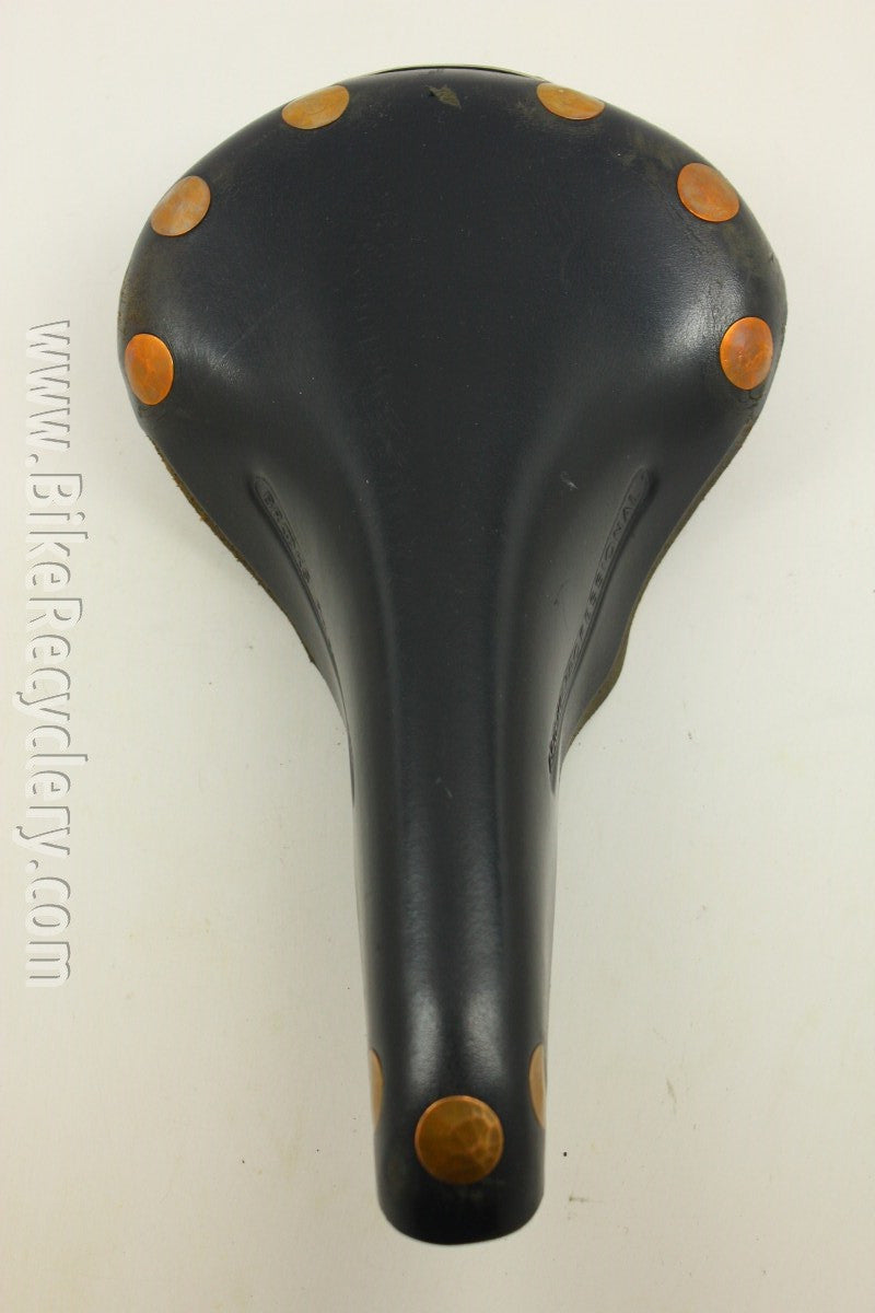 1990's Brooks Professional Special Saddle: Large Copper Rivets Black
