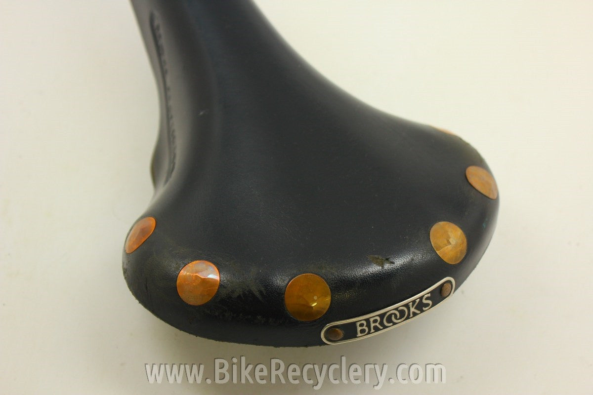 1990's Brooks Professional Special Saddle: Large Copper Rivets Black