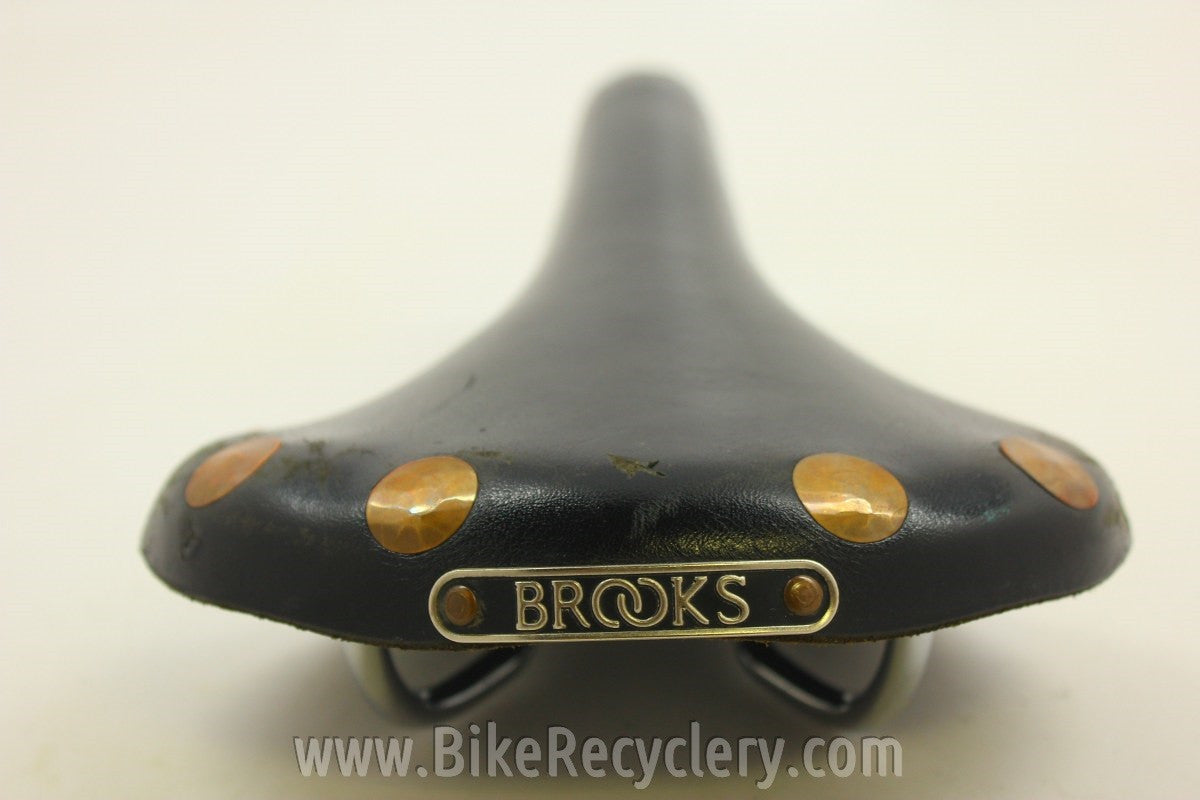 1990's Brooks Professional Special Saddle: Large Copper Rivets Black