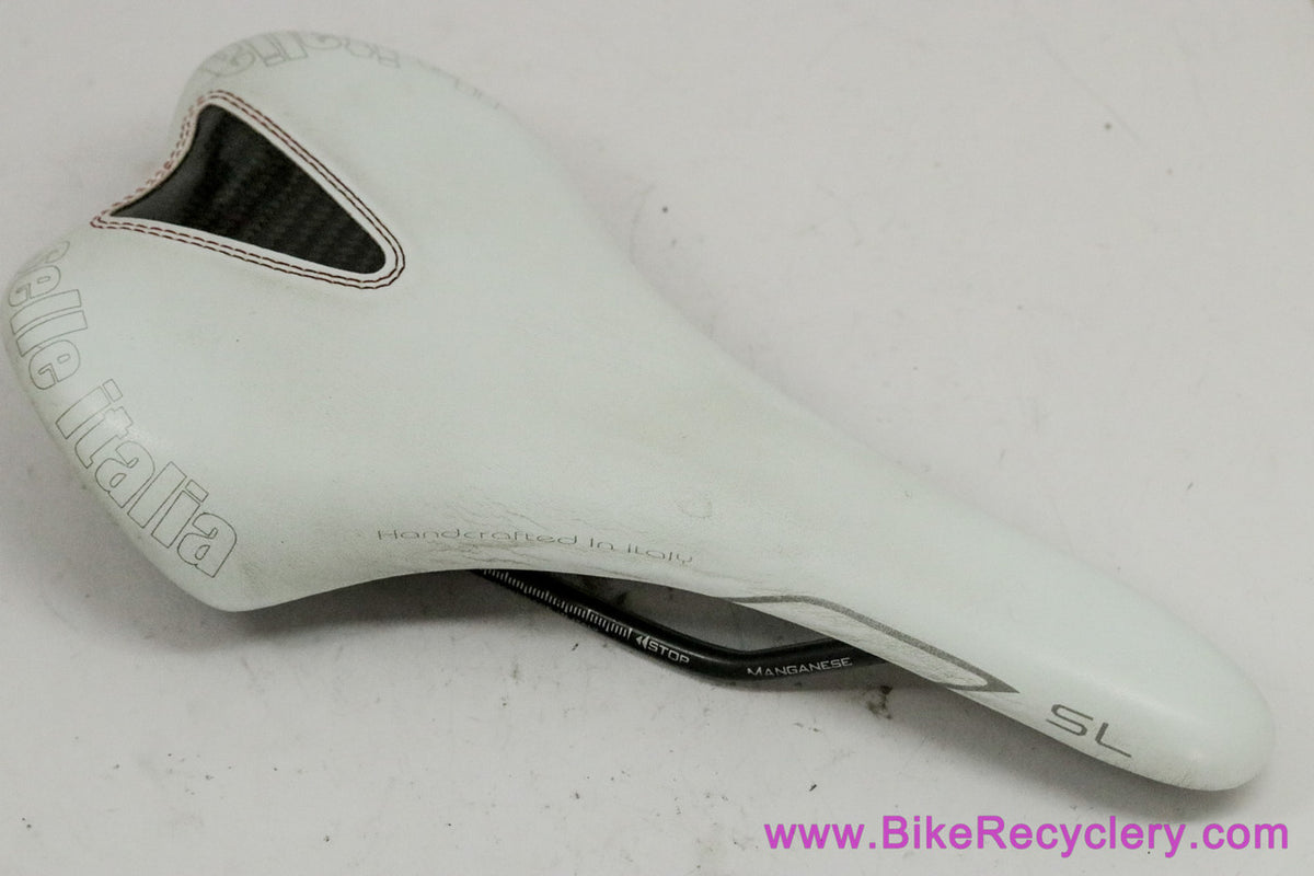 Selle Italia SL Kit Carbonio Saddle: White / Black - Manganese (EXC+)