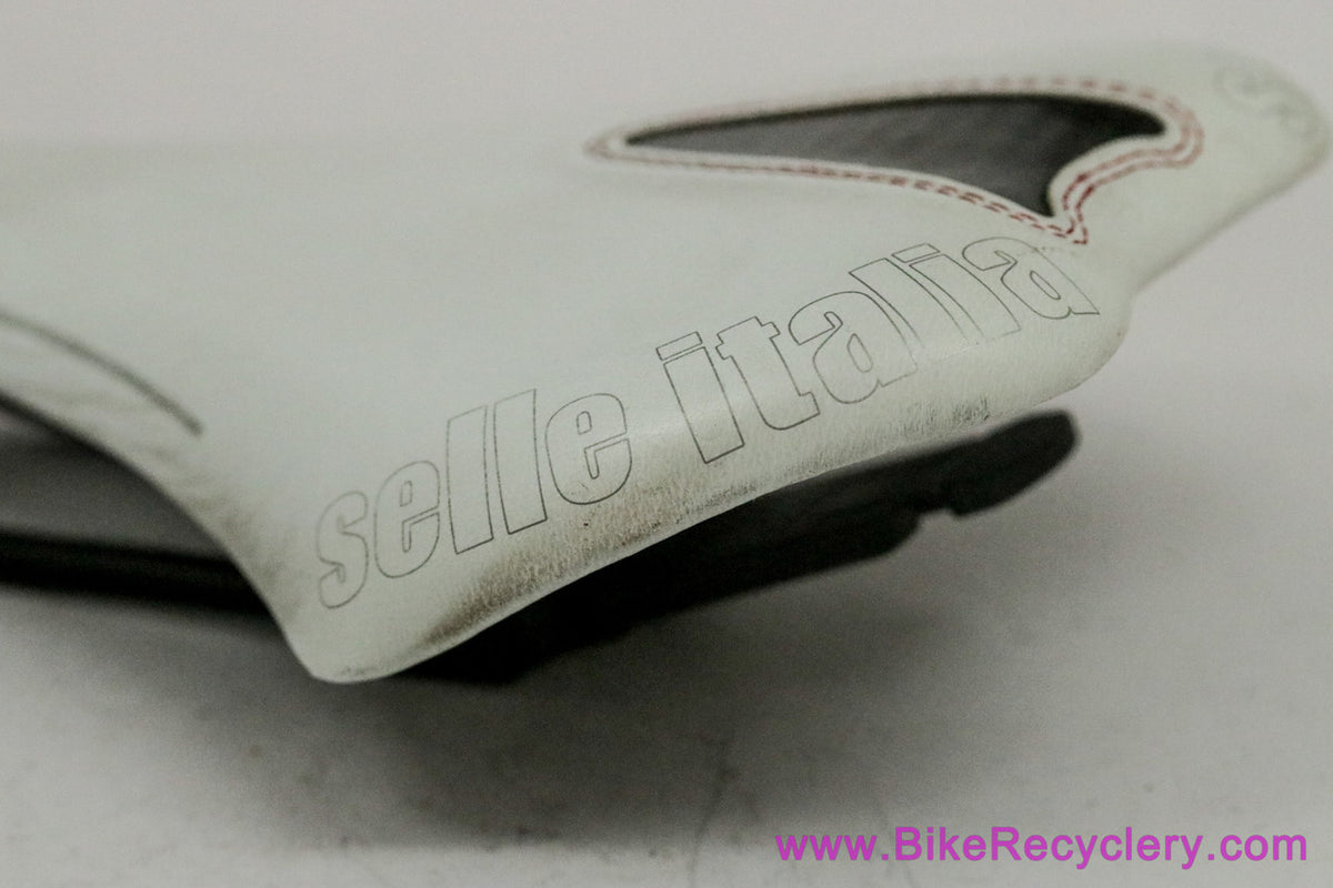 Selle Italia SL Kit Carbonio Saddle: White / Black - Manganese (EXC+)