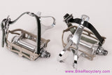 MKS Sylvan Road Quill Pedals: Large Clips + Leather Toe Straps - Champagne (New take off)