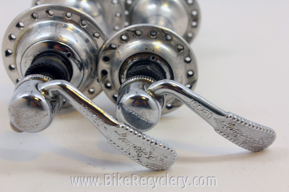 Campagnolo Nuovo/Super Record Hubset: Small Flange, 36H, W/ QRSkewers
