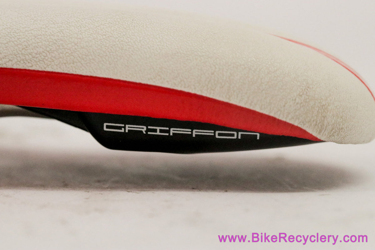 Pro Griffon Titanium Saddle: White & Red (Near Mint+)