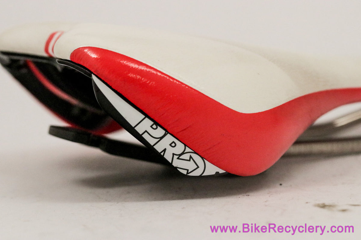 Pro Griffon Titanium Saddle: White & Red (Near Mint+)