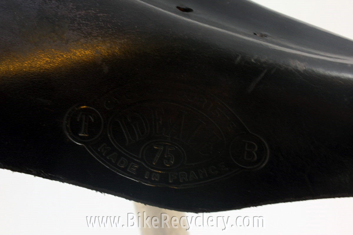 Vintage Ideale 75 Cyclo-Tourist Leather Bike Saddle: Twin Rails, Springs, Seatpost