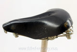 Vintage Ideale 75 Cyclo-Tourist Leather Bike Saddle: Twin Rails, Springs, Seatpost