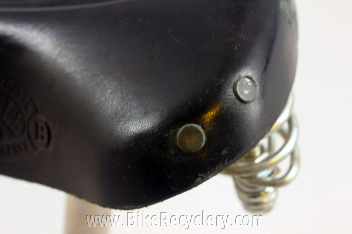Vintage Ideale 75 Cyclo-Tourist Leather Bike Saddle: Twin Rails, Springs, Seatpost