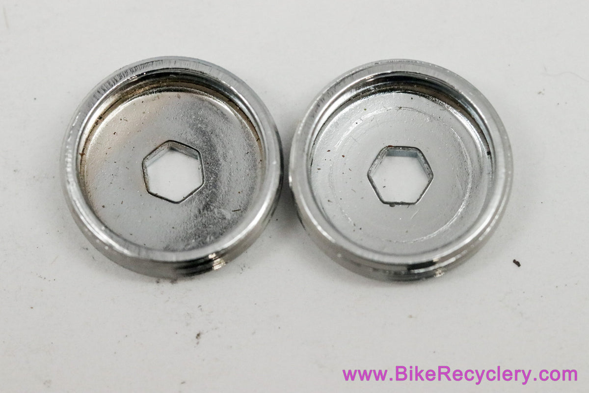 NOS Suntour Superbe Pro Crank Dust Caps: Chrome - 1980's / 1990's - Cyclone - Sprint - XC Pro - BMX
