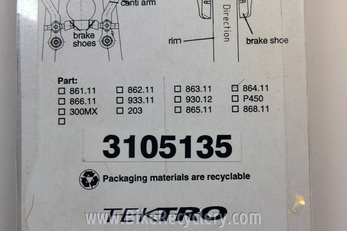 Vintage Tektro Cantilever Brake Pad Inserts: Shimano XTR, XT, LX, STX-RC, DX 68mm Cartridge (1 pair)