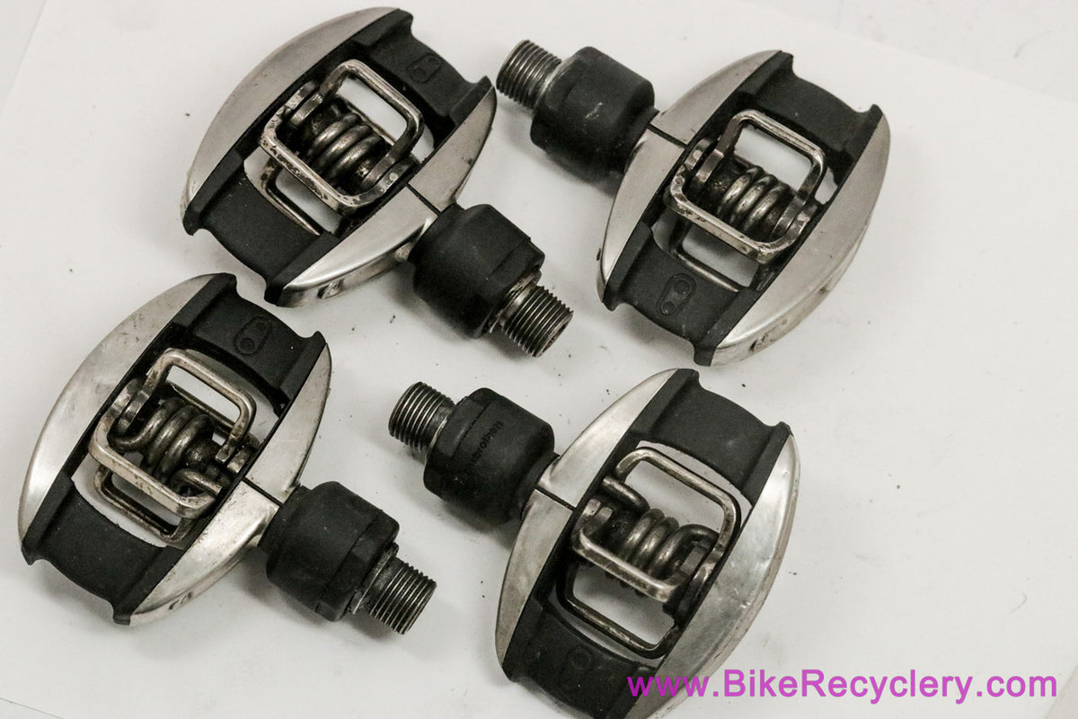 Crank Brothers Quattro SL Pedals: Two Pairs - Stainless - Silver (Near Mint, 2 Pairs)