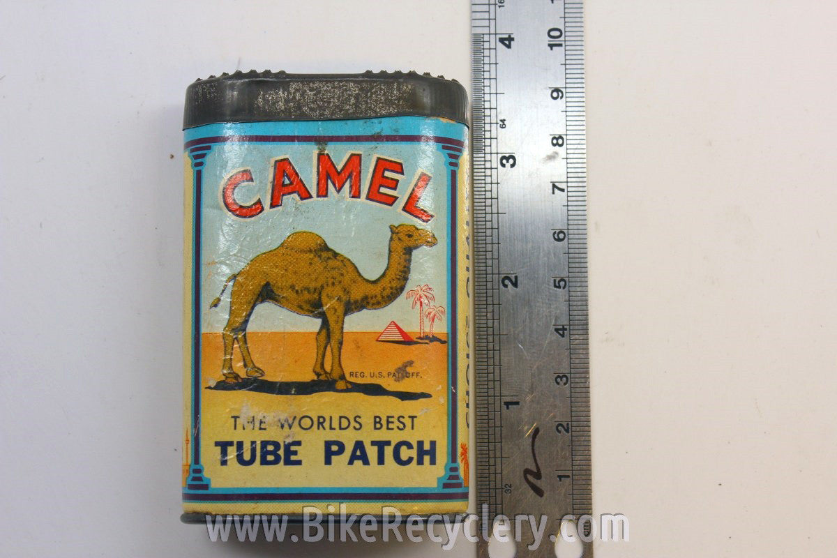 1946 Camel Cigarettes Tube Patch Kit: Advertising Canister, with Original Glue & Patches!