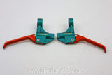 TWP Hydraulic brake Levers: Green / Red Anodized CNC, For Magura Rim Brakes 1990's