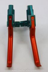 TWP Hydraulic brake Levers: Green / Red Anodized CNC, For Magura Rim Brakes 1990's