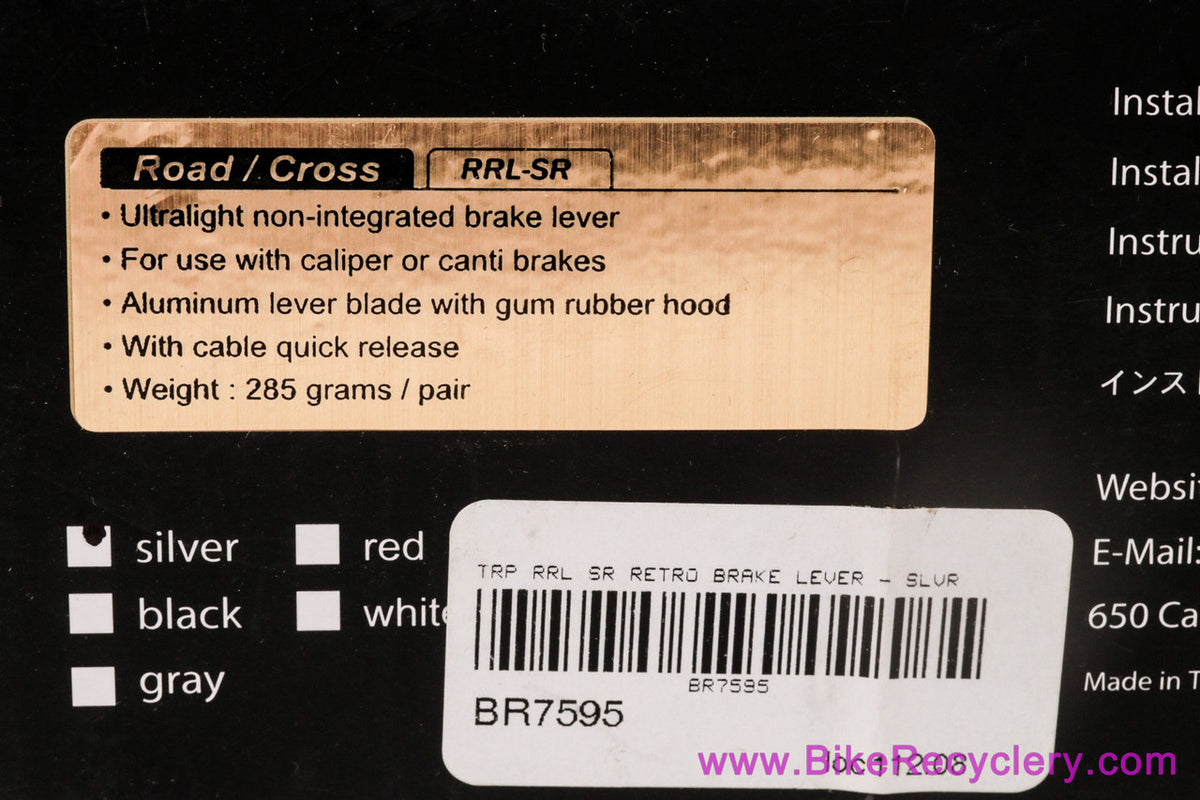 TRP RRL RS Retro Brake Levers: Silver/Gum - Drillium (NEW)