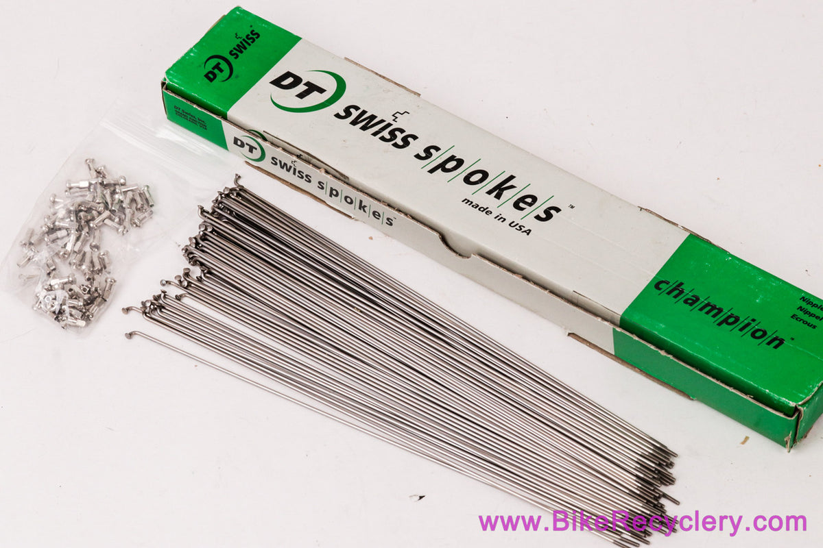 DT Swiss Champion Spokes: 15g / 1.8mm x 269mm - Box of 69 - Nipples - Straight Gauge