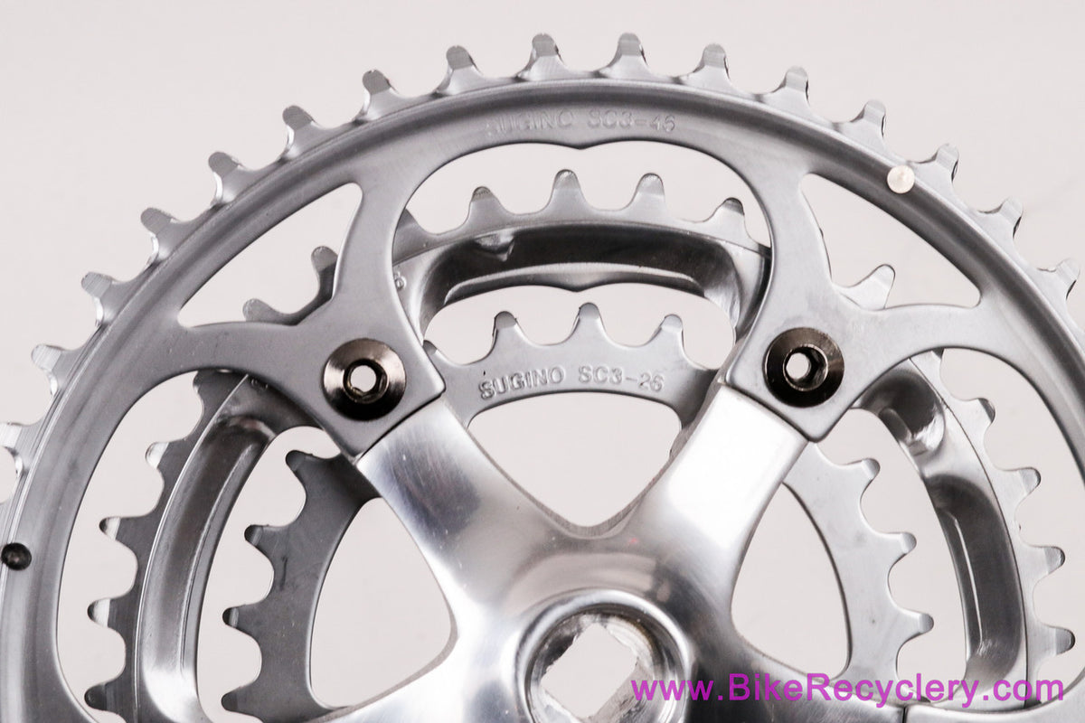 Sugino XD2 / XD300 Triple Crankset: 170mm x 46/36/26t - JIS Square Taper - Silver (NEW, Shop Wear)