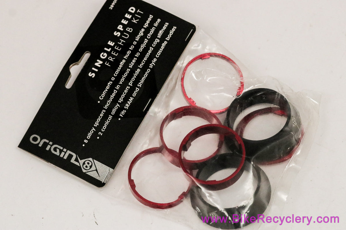 Origin8 Single Speed Freehub Kit For Cassette Hubs: 10 Spacers - Red/Black (NEW)