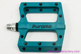 Puroma Flat Platform Pedals: BMX / DH / Freeride / Commuter - Turquoise - 9/16" (NEW)