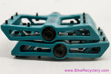 Puroma Flat Platform Pedals: BMX / DH / Freeride / Commuter - Turquoise - 9/16" (NEW)