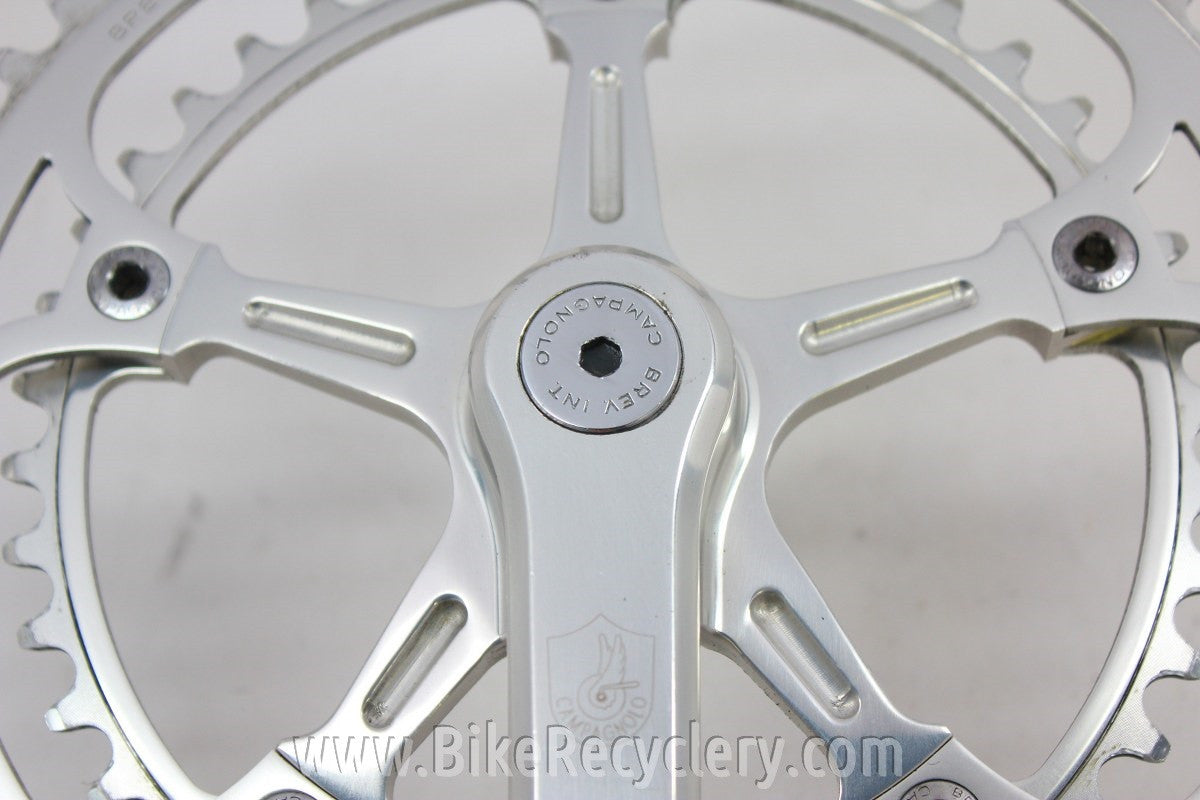 1986 Campagnolo Super Record Crankset: No Flutes, Laser-Etched Logo, 172.5 Exceptional